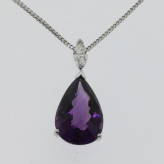 PD0490 Amethyst & Diamond Pendant